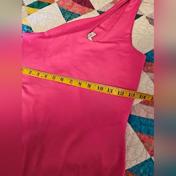 Live In The Moment Hot Pink Button Bodysuit One Shoulder Top Women's Size Medium - Picture 4 of 9